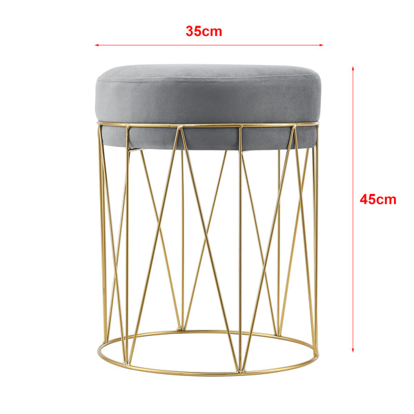 Taboret Melsele do ok. 100 kg szary/kolor mosiądzu [en.casa]