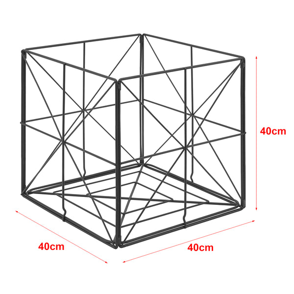 Kosz na gazety Temse 40x40x40cm metalowy czarny [en.casa]