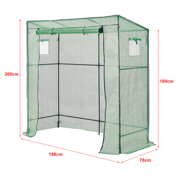 Szklarnia Vlaardingen 198x78x200cm Zielona [en.casa]
