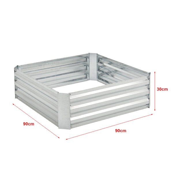 Grządka Barneveld 90x90x30cm Stal Srebrna [en.casa]