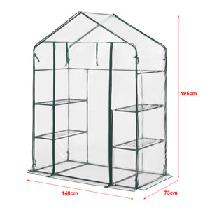 Szklarnia Hoorn z półkami 140x73x195cm Przezroczysta [en.casa]