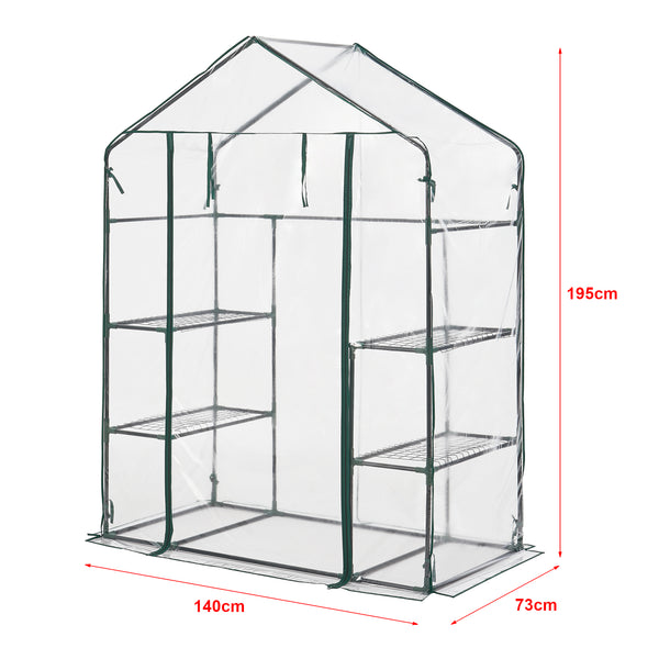 Szklarnia Hoorn z półkami 140x73x195cm Przezroczysta [en.casa]