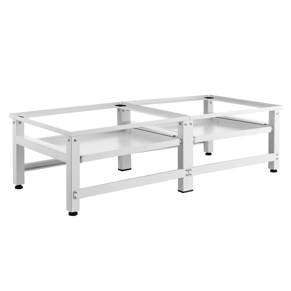 Cokół pralki 2-krotny Bothel z półkami 150 kg Biały [en.casa]