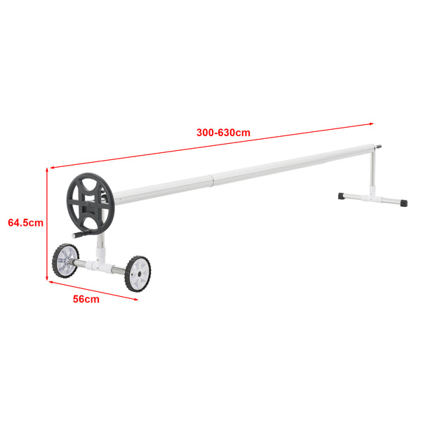 Urządzenie do zwijania basenu Amorgo z kółkami Aluminium [en.casa]