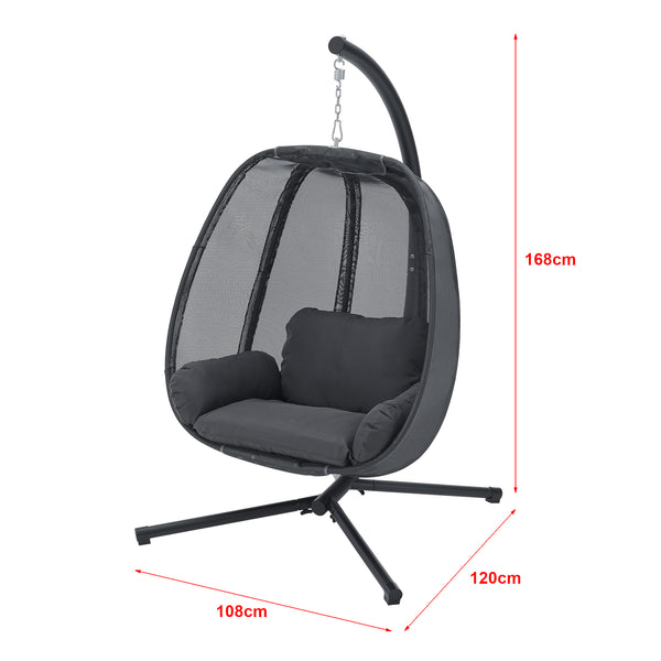 Fotel wiszący Abegondo z ramą i poduszką maks. 120 kg [en.casa]