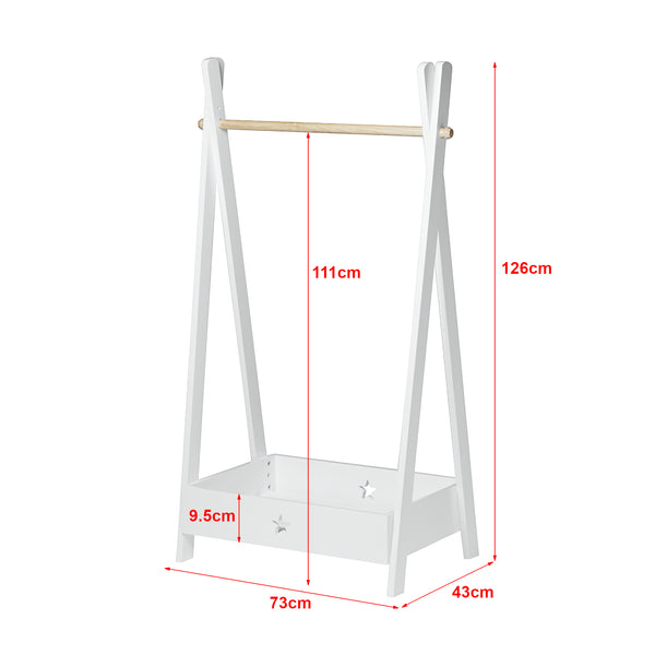 Szafa dziecięca Laxe 126x73x43 cm biały/naturalny [en.casa]