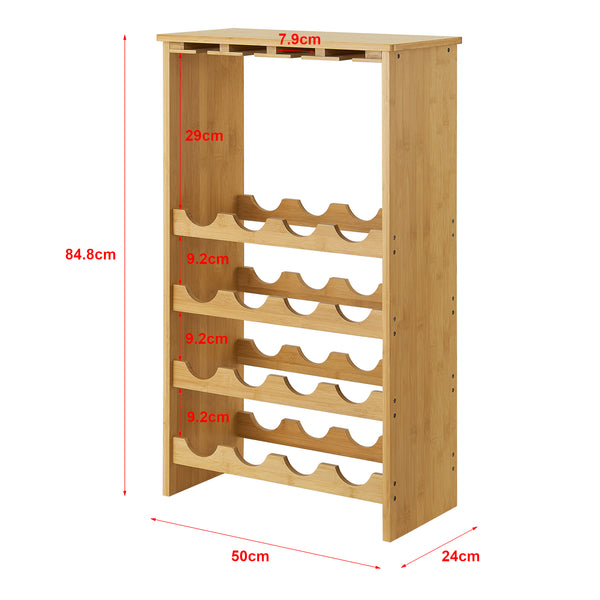 Bambusowy stojak na wino Fetlar 848 x 50 x 24 cm [en.casa]