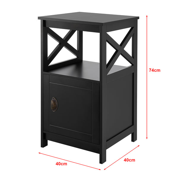 Stolik pomocniczy Utajärvi Stolik kawowy 74x40x40cm Stolik do kawy Czarny [en.casa]