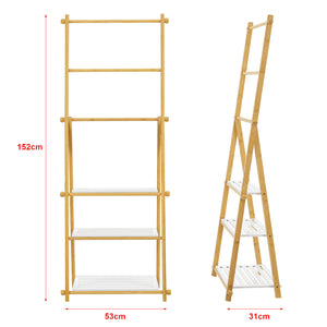 Bambusowa półka łazienkowa Lapinjärvi z drążkami na ręczniki [en.casa]