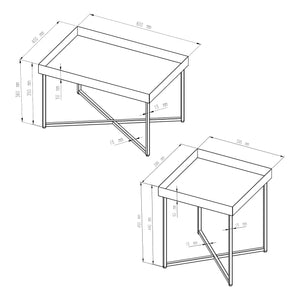 Podkładka na stół Heinola stoliki kawowe w zestawie 2 szt. stal czarna [en.casa]
