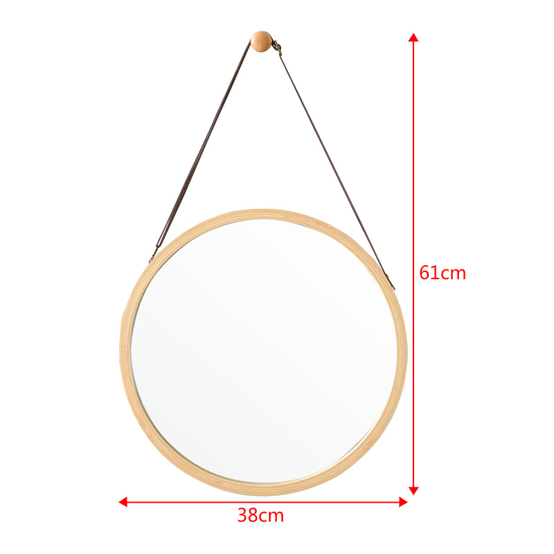 Szkic wymiarowy Bambusowe lustro ścienne Bykle okrągłe 38 cm [en.casa]
