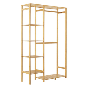 Wieszak na płaszcze Eurajoki 139x100x40 cm naturalny bambus [en.casa]