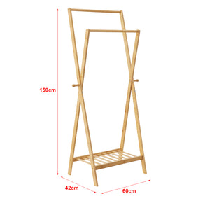 Wieszak na płaszcze Keitele 150 x 60 x 42 cm naturalny bambus [en.casa]