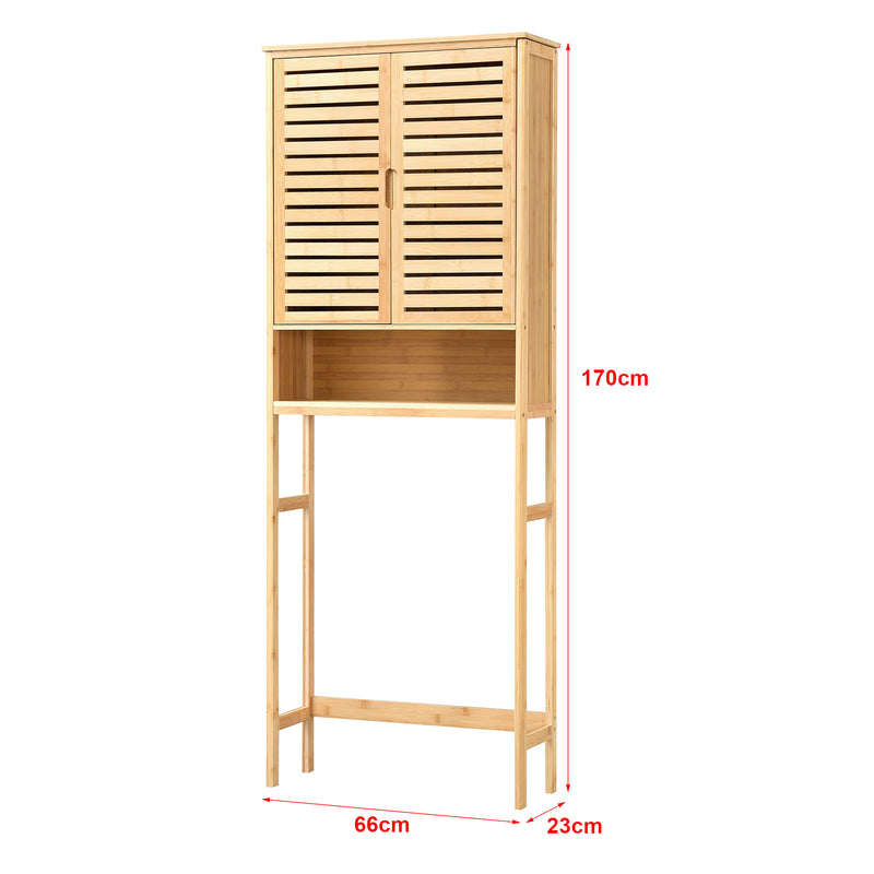 Szkic wymiarowy Szafka toaletowa Geta 170 x 66 x 23 cm bambus [en.casa]