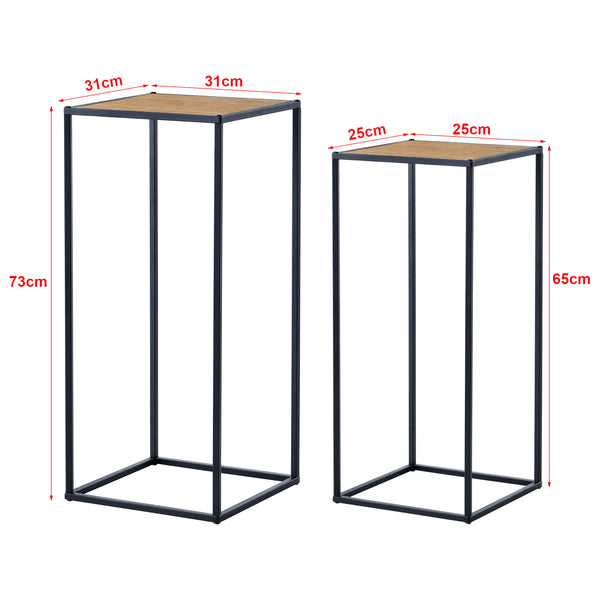 Stoliki pomocnicze Gamleby w zestawie 2 szt. Stolik boczny w wyglądzie drewna [en.casa]