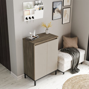 Szafka na buty Lieksa z 3 półkami 85,5x60x35,5 cm dąb szary [en.casa]