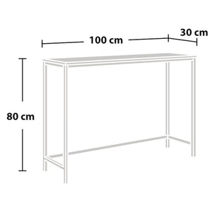 Stół konsolowy Kronoby 80 x 100 x 30 cm czarny/efekt drewna [en.casa] TR