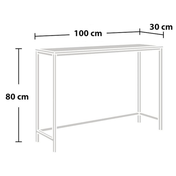 Stół konsolowy Kronoby 80 x 100 x 30 cm czarny/efekt drewna [en.casa] TR
