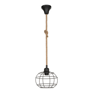 Lampa wisząca Altrincham 20 x 14 cm 1-światło czarny / jutowy [lux.pro]