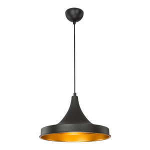 Lampa wisząca Bamber Bridge 22,5 x 32,5 cm 1-światło czarny / kolor mosiądzu [lux.pro]
