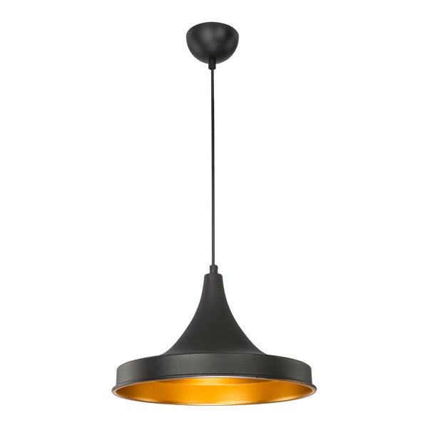 Lampa wisząca Bamber Bridge 22,5 x 32,5 cm 1-światło czarny / kolor mosiądzu [lux.pro]