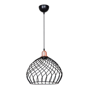 Lampa wisząca Bognor Regis E27 metal czarny / kolor miedziany [lux.pro]