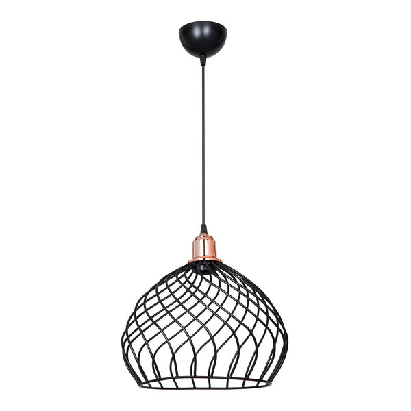 Lampa wisząca Bognor Regis E27 metal czarny / kolor miedziany [lux.pro]