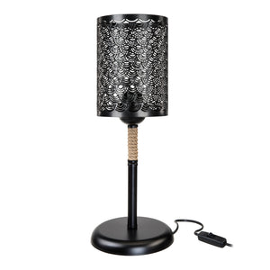 Lampa stołowa Filton E27 metalowa lina jutowa czarna / kolory juty [lux.pro]