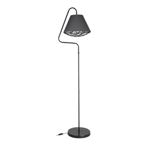 Lampa podłogowa Gateshead E27 metal tekstylny czarny / szary [lux.pro]