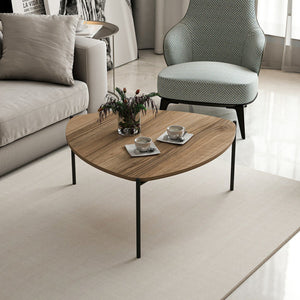 Stolik kawowy Gladsaxe 40x90x89 cm w wyglądzie orzecha / czarny [en.casa]