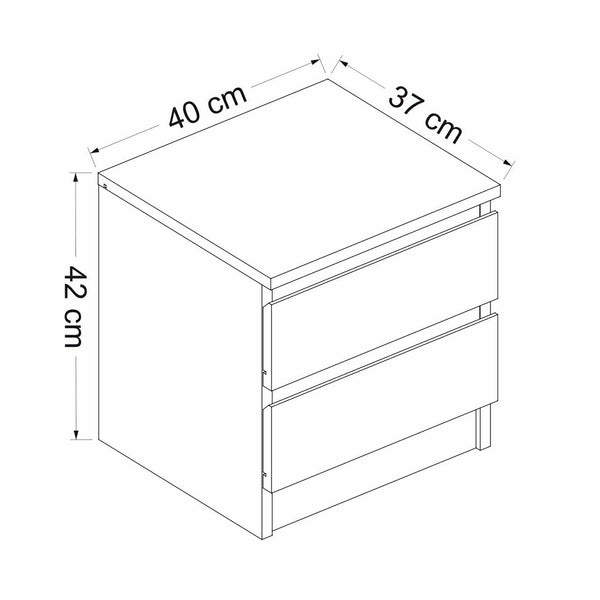 Szafka nocna Fuglebjerg 42x40x37 cm biała [en.casa]