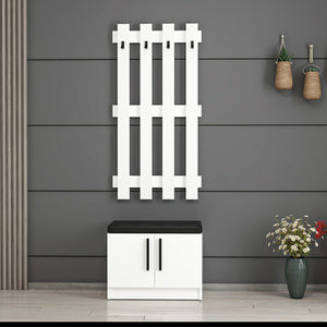 Panel do szafy z ławką na buty Farum White [en.casa]