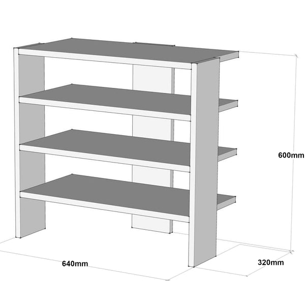 Regał na buty Gudme z 4 półkami Biały [en.casa]