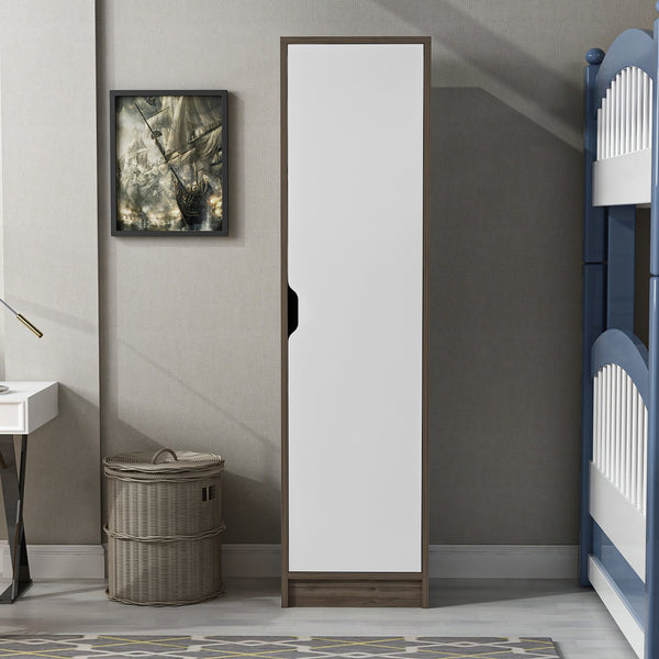 Szafa biurowa Egvad z jednymi drzwiami, wygląd orzecha / biały [en.casa]