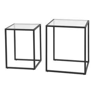 Stół do jadalni Holstebro Czarny/Przezroczysty [en.casa]