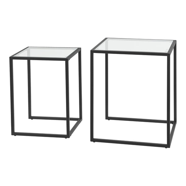 Stół do jadalni Holstebro Czarny/Przezroczysty [en.casa]