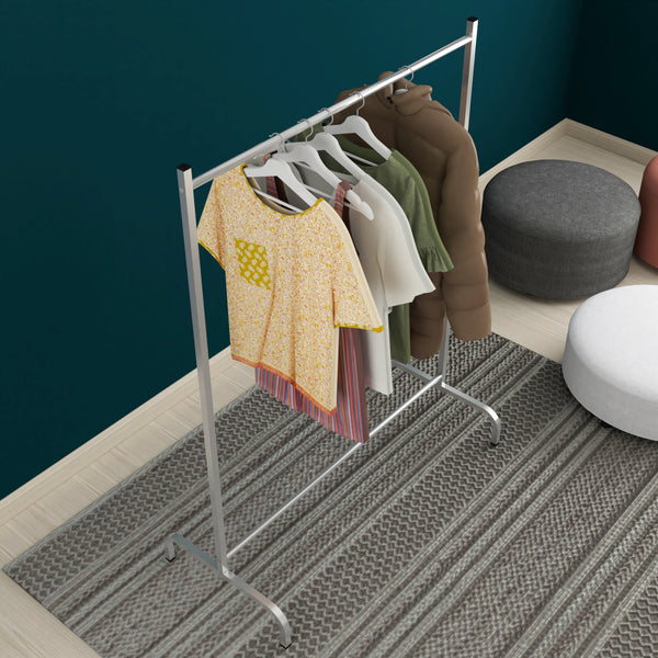 Wieszak na płaszcze Staffanstorp 137x104x48cm srebrny [en.casa]