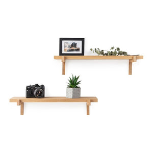 Półka ścienna Rødby zestaw 2 55x15x12 cm buk [en.casa]