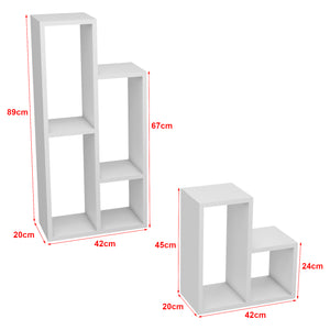 Półka stojąca Ringkøbing zestaw 2 biały [en.casa]