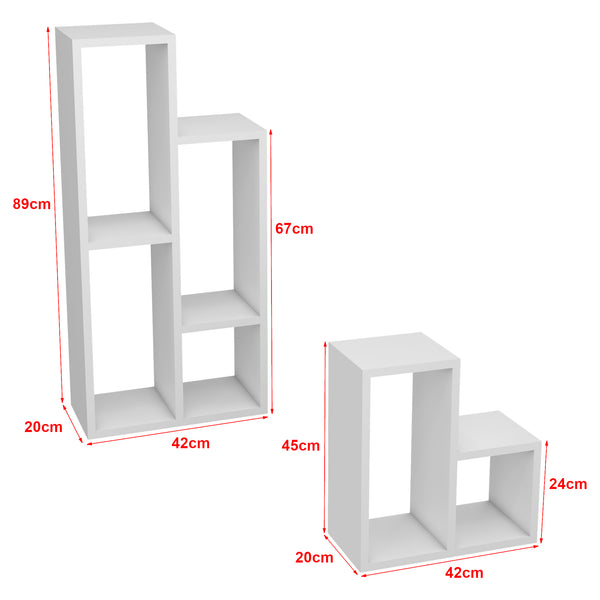 Półka stojąca Ringkøbing zestaw 2 biały [en.casa]
