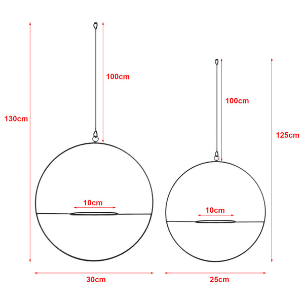 Zawieszka na rośliny Opsterland w zestawie 2 szt. czarna [en.casa]