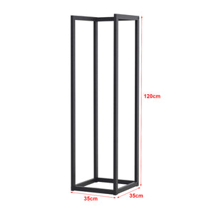 Czarny stojak na drewno opałowe Tanum [en.casa]