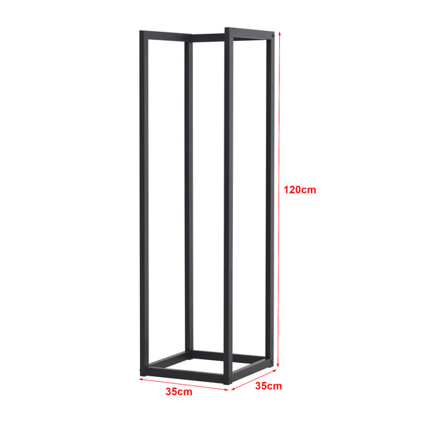 Czarny stojak na drewno opałowe Tanum [en.casa]