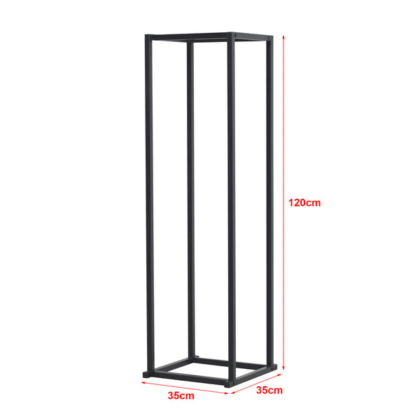 Stojak na drewno kominkowe Tibro stal 35x35x120 cm czarny [en.casa]