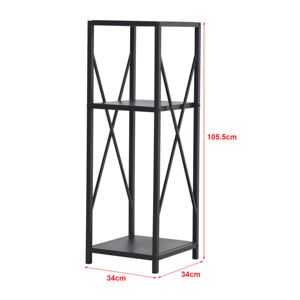 Stojak na drewno opałowe Tinglev stal 34x34x105,5 cm czarny [en.casa]