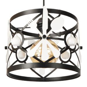 Lampa wisząca Patchway czarny / biały 1 x E27 [lux.pro]