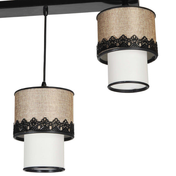 Lampa wisząca Broadstairs czarny / beżowy / biały [lux.pro]