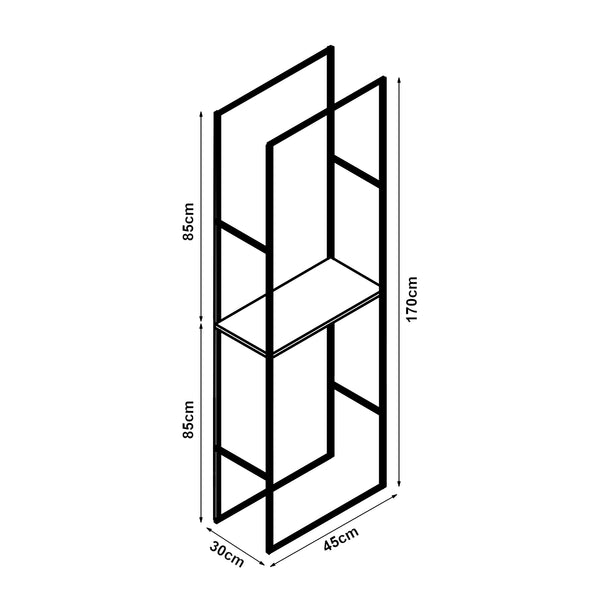 Ulvila stojak na drewno opałowe z półką 45x30x170cm [en.casa]