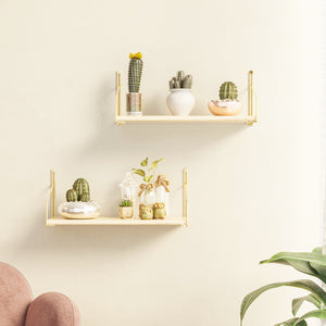 Muurame półka ścienna 40x14x17 cm kolor złoty [en.casa]