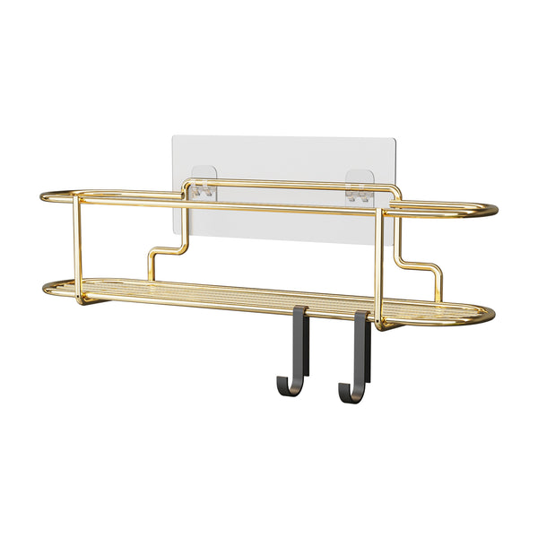 Stojak na przyprawy Naantali z 2 haczykami, kolor złoty [en.casa]